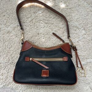 Dooney & Bourke Black and Tan Shoulder Bag